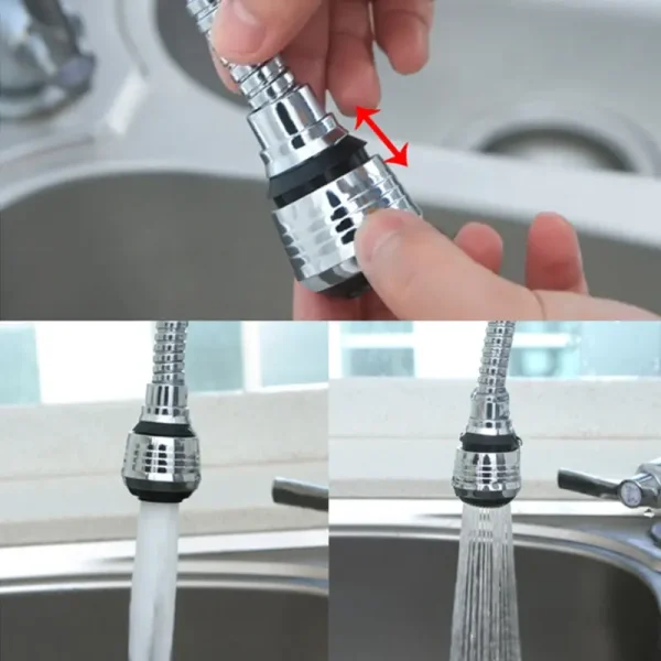 360 Degree Faucet Anti Splash Head Kitchen Water Saver Universal Rotating Bubbler Filter Nozzle Booster Nozzle Kitchen Tools - Image 2