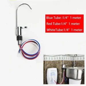 Three Tube Non Pressure 1/4"Gooseneck Faucet Kitchen Accessories Amway Water Purifier Faucet Diverter Water Purification Protect