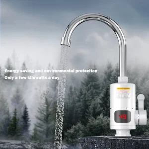 Electric Instant Heating Water Faucet Heater 3000W with LCD Digital Display 360 Degree Rotation for Kitchen