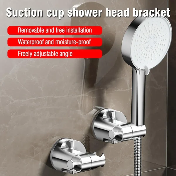 1-4Pcs Self-adhesive Adjustable Shower Head Support ABS Universal Suction Cup Holder Strong Load-bearing Shower Head Bracket - Image 4
