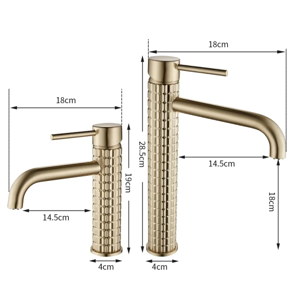 Brass black bathroom basin faucet diamond single handle design high-end hotel cold and hot dual control basin high & low faucet - Image 5
