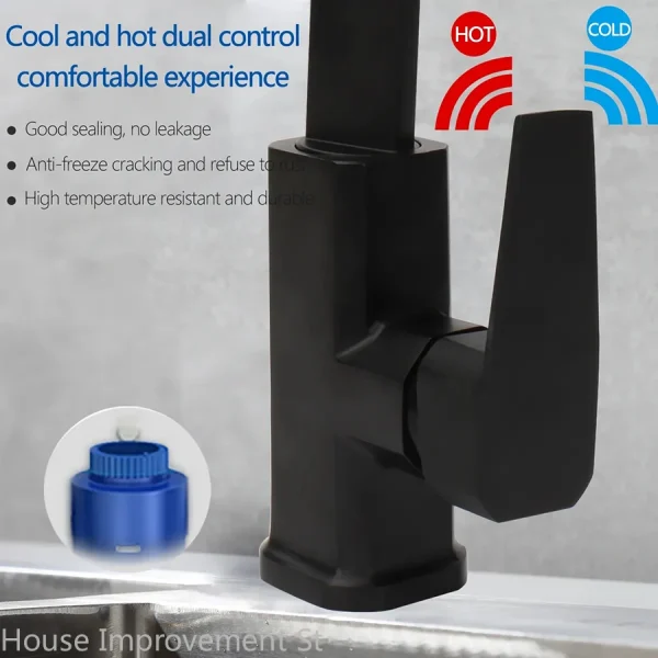 Kitchen Faucet Hot And Cold Water Mixer 360 Degree Rotating Vessel Sink Tap Deack Mounted for Kitchen - Image 2