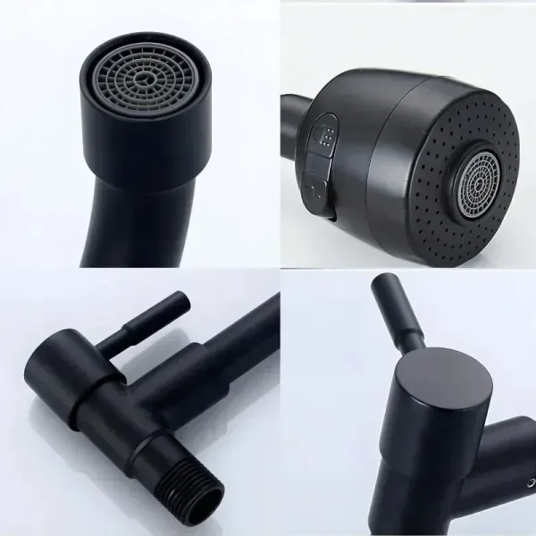 Universal Rotation 2 Modes Nozzle Faucet Bathroom Faucets Single Cooling Faucet Wall Mounted Stainless Steel Basin Faucet - Image 6