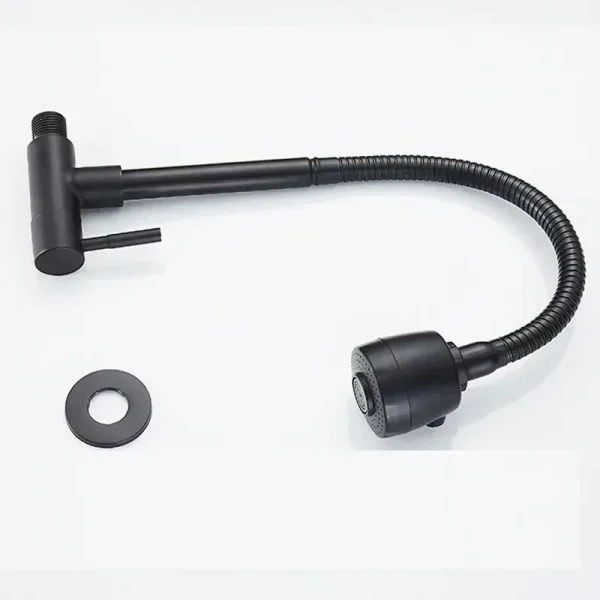 Universal Rotation 2 Modes Nozzle Faucet Bathroom Faucets Single Cooling Faucet Wall Mounted Stainless Steel Basin Faucet - Image 5