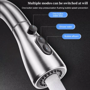 Kitchen Faucets 304 stainless steel Pull Out Kitchen Sink Water Tap Deck Mounted Mixer Stream Sprayer Head Hot Cold Taps