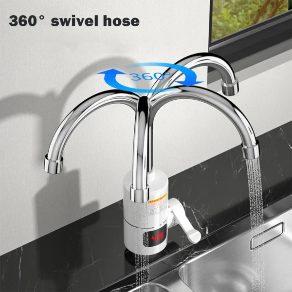 Electric Instant Heating Water Faucet Heater 3000W with LCD Digital Display 360 Degree Rotation for Kitchen - Image 2