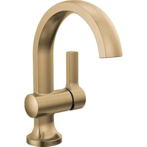 Delta Faucet Albion Single Hole Bathroom Faucet, Gold Single Handle Bathroom Faucet, Bathroom Sink Faucet, Metal Push Pop-Up Dr